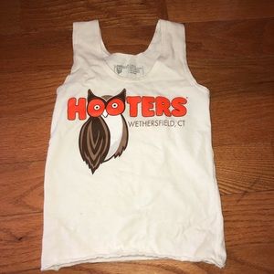 Hooters white tank top with new hooters owl